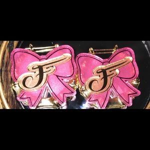 Chic Trendy Letter N and Bow Hoop Earrings